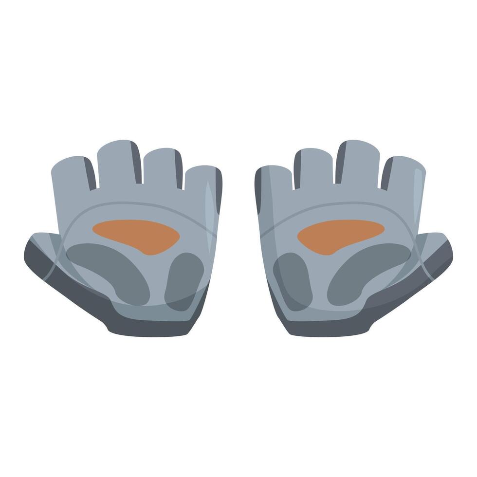 Pair of gray fingerless gloves for gym training vector