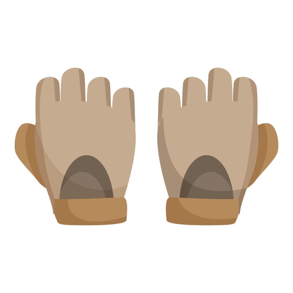 Brown working gloves protecting hands from injury vector