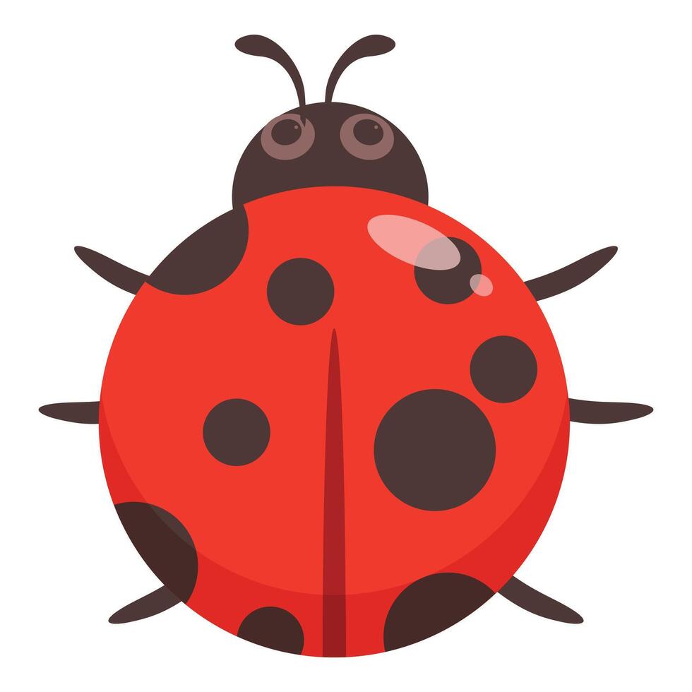 Red ladybug showing its black spots vector
