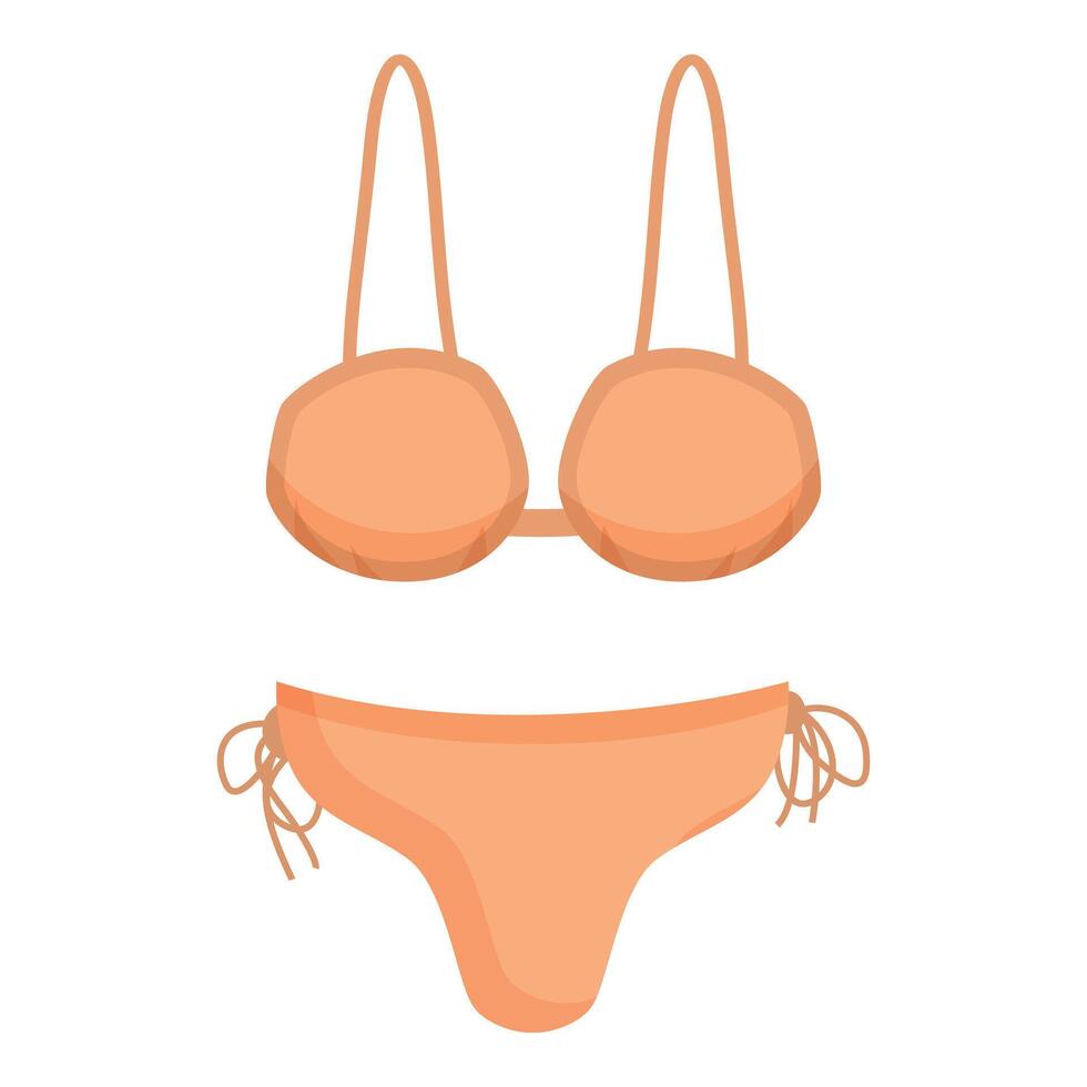 Orange two piece swimsuit isolated on white background vector