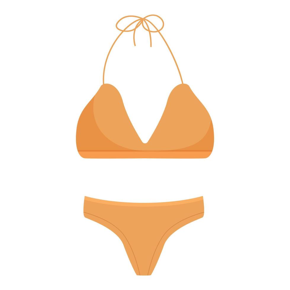 Orange two piece swimsuit isolated on white background vector