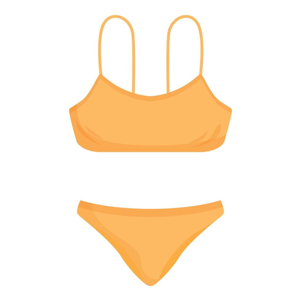 Yellow bikini with thin straps isolated on white background vector