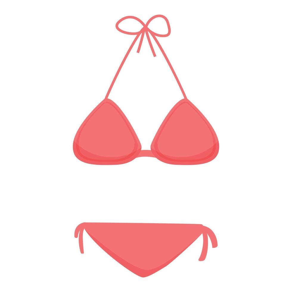 Red bikini isolated representing summer vacation and sunbathing on the beach vector