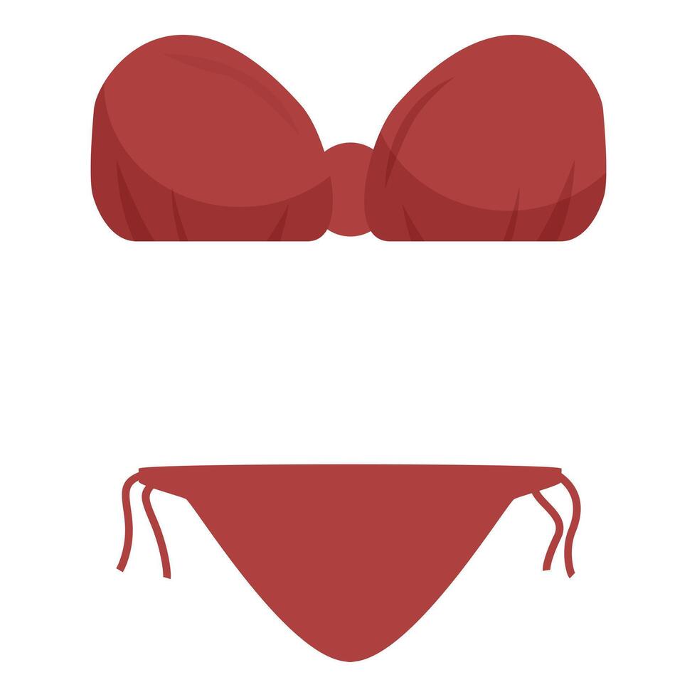 Red two piece swimsuit isolated on white background vector