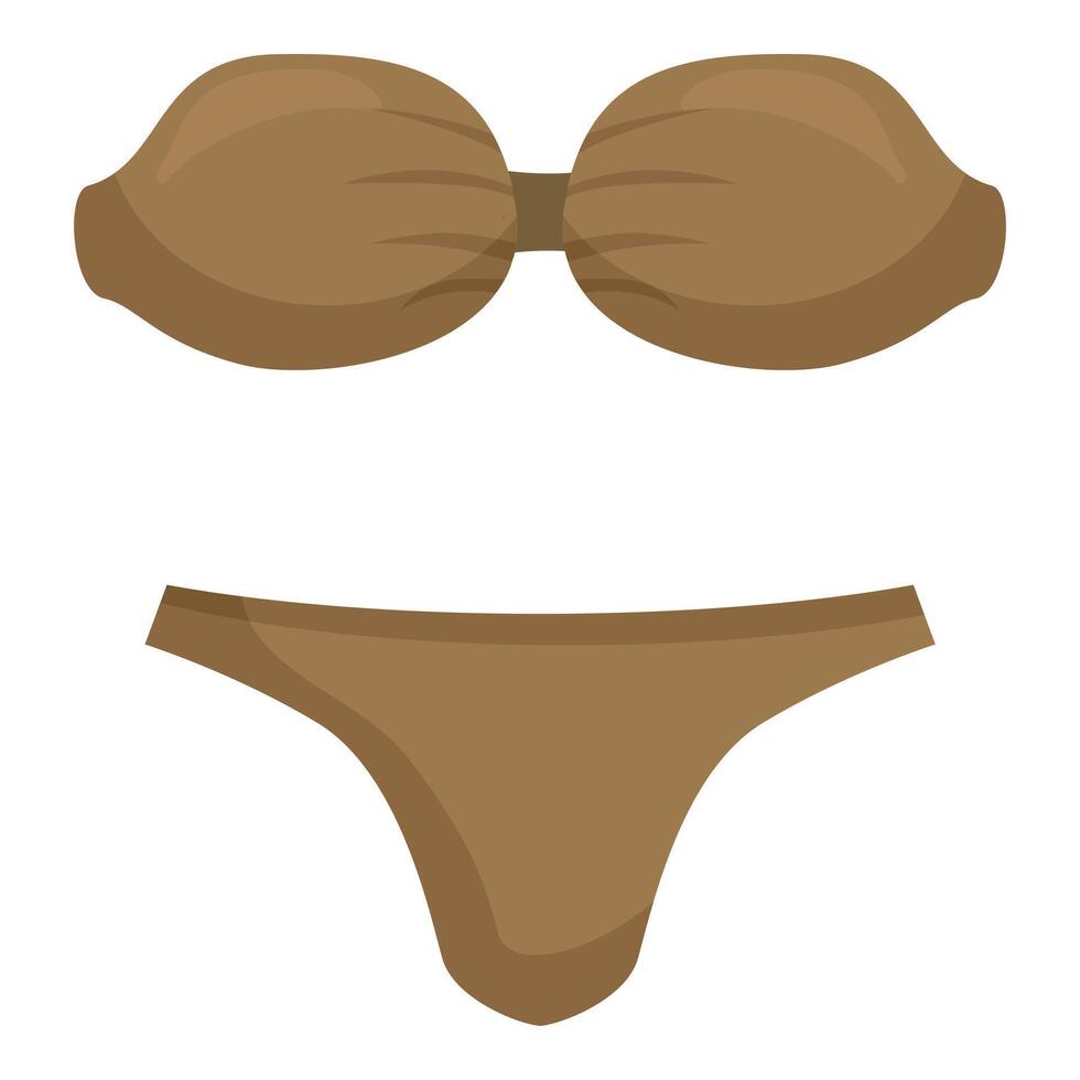 Brown bandeau bikini isolated on white background vector