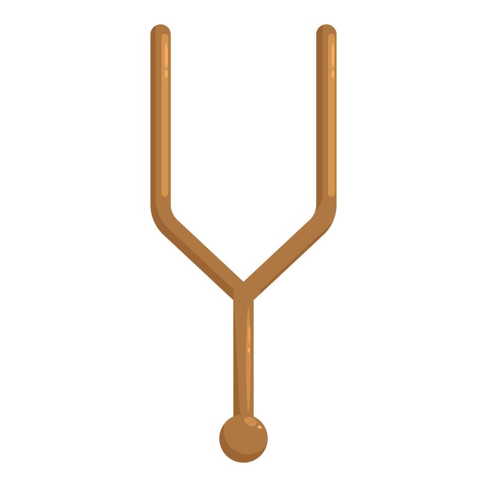 Tuning fork creating sound waves for music and healing vector