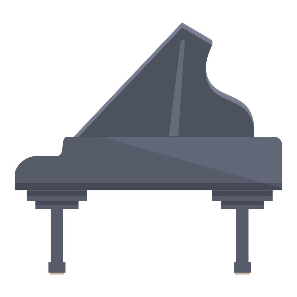 Dark grey grand piano standing with closed lid vector