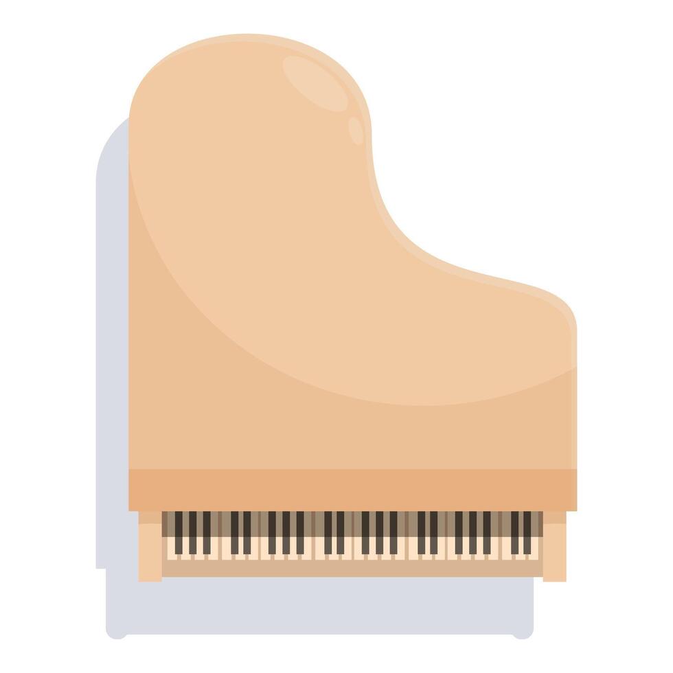 Beige grand piano showing keyboard perspective vector
