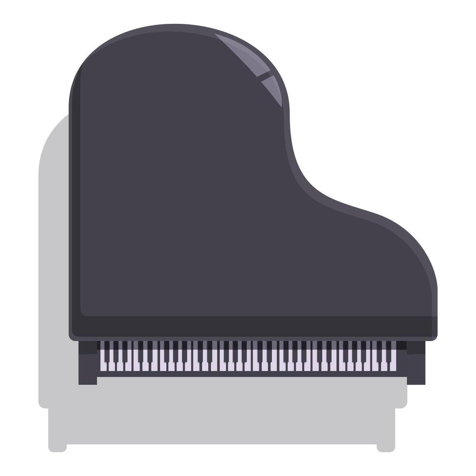 Black grand piano casting a shadow on the floor vector