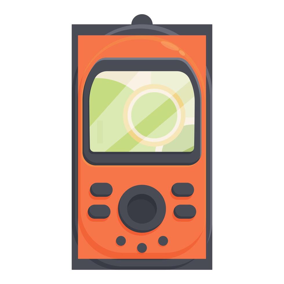 Orange gps device displaying location on screen vector