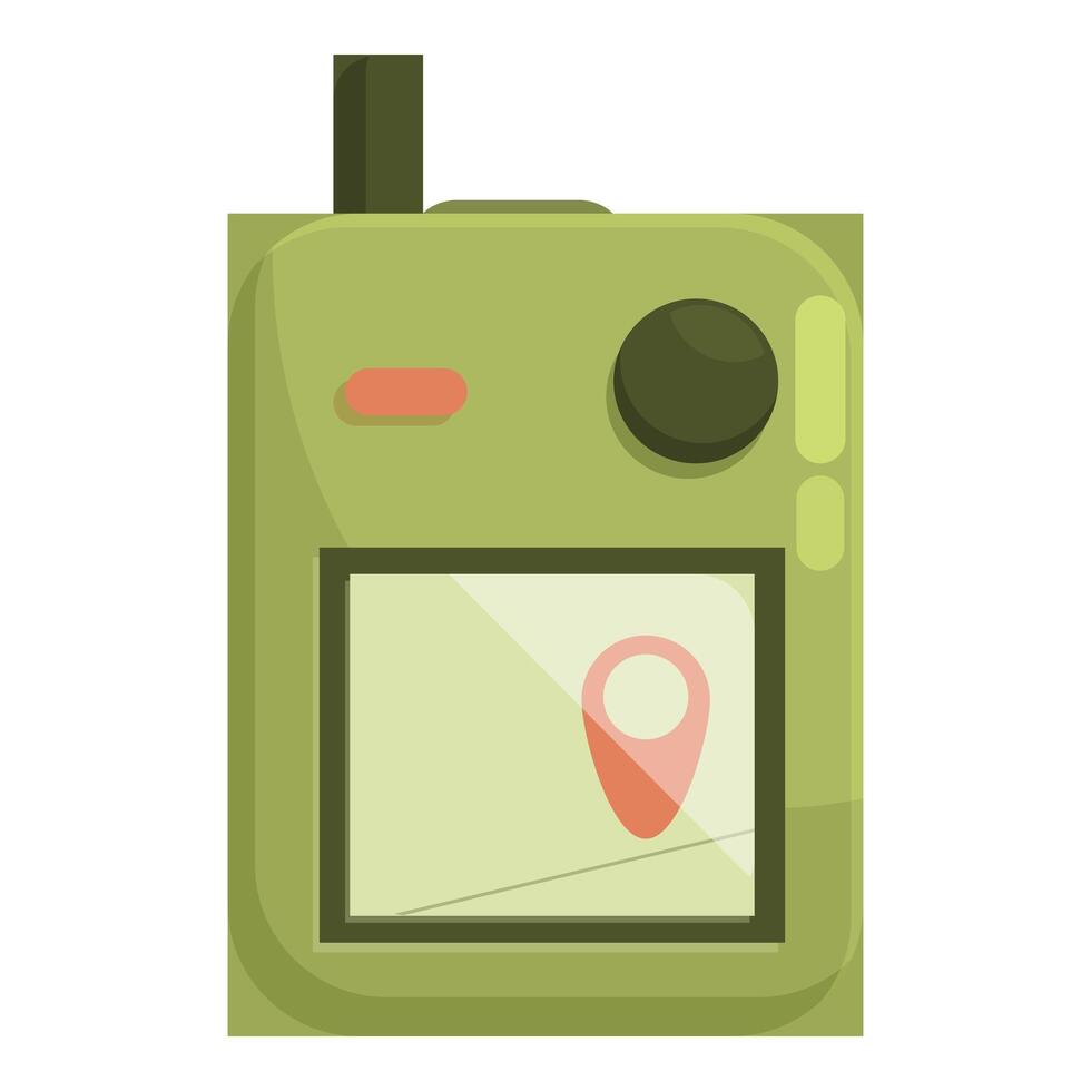 Green gps navigator showing location pin on screen vector