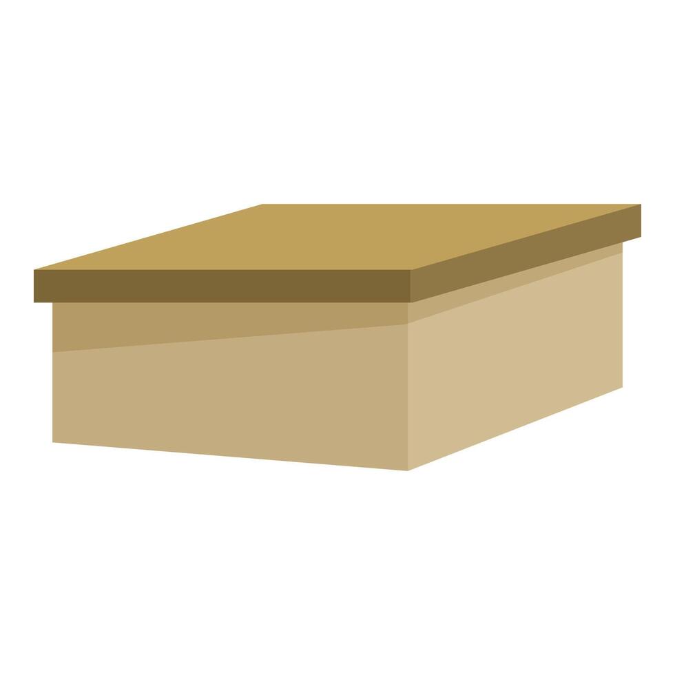 Closed cardboard square box staying on surface vector