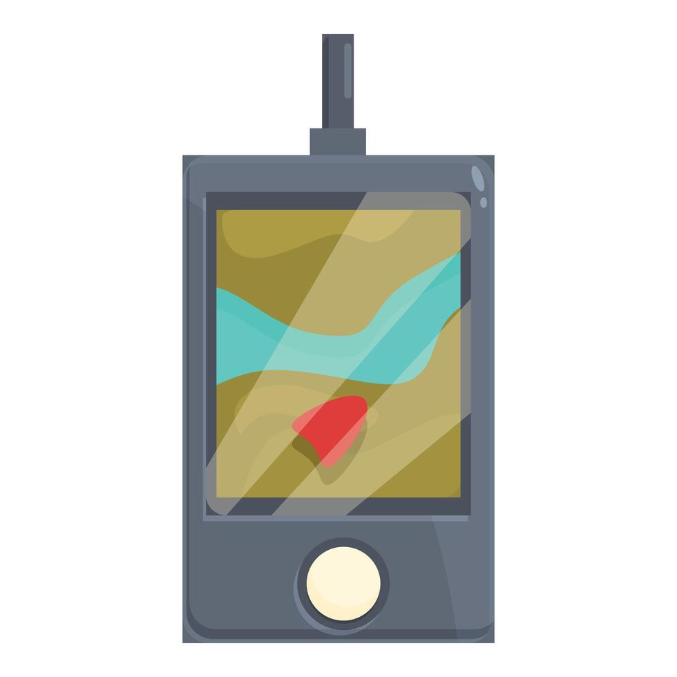 Echo sounder showing river bed and current location icon vector