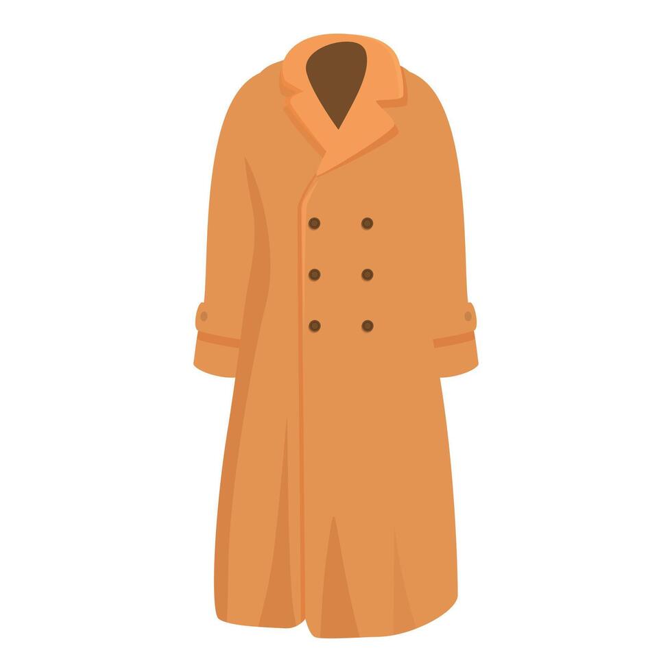 Long coat hanging on white background vector