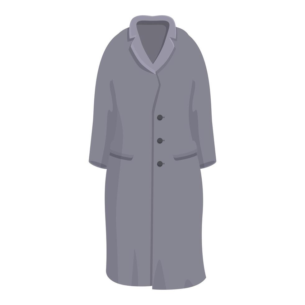 Long grey winter coat with buttons keeping someone warm vector