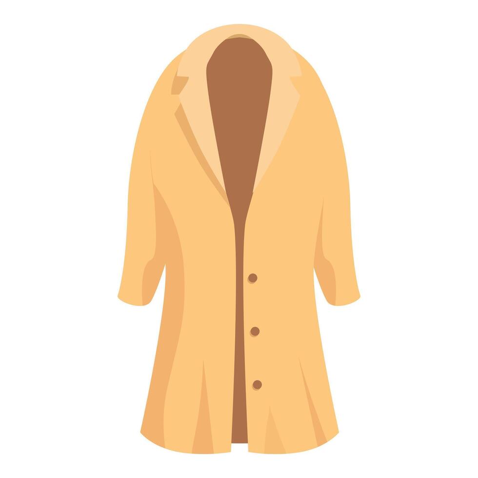 Yellow autumn coat with brown lining for women presenting fashionable style vector