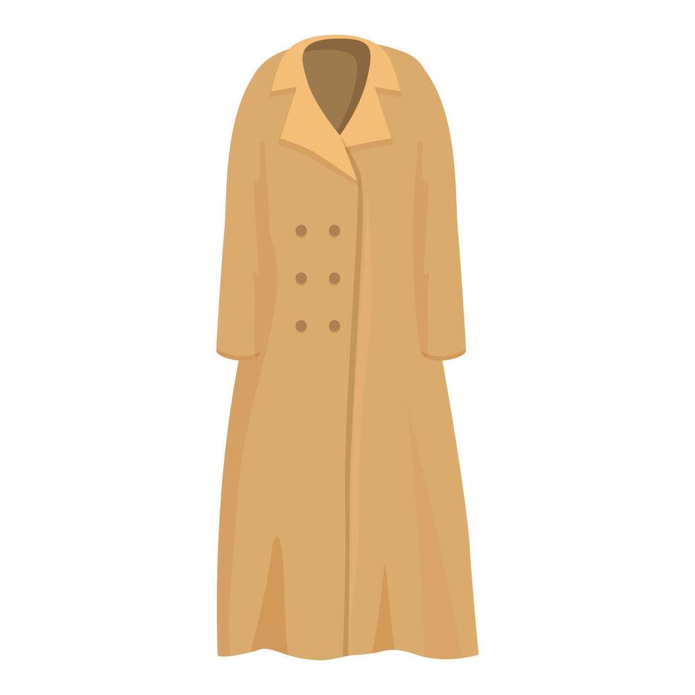 Long trench coat for cold weather standing up on white background vector