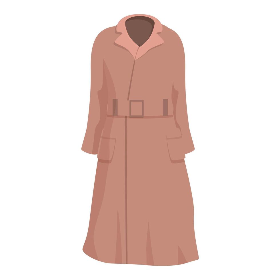 Elegant pink trench coat hanging on invisible mannequin vector