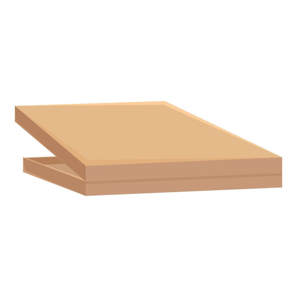Empty cardboard pizza box open lid delivering food vector