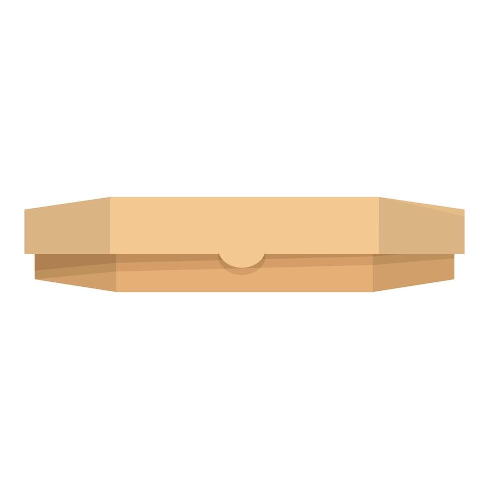 Closed cardboard pizza box with lid perspective view vector