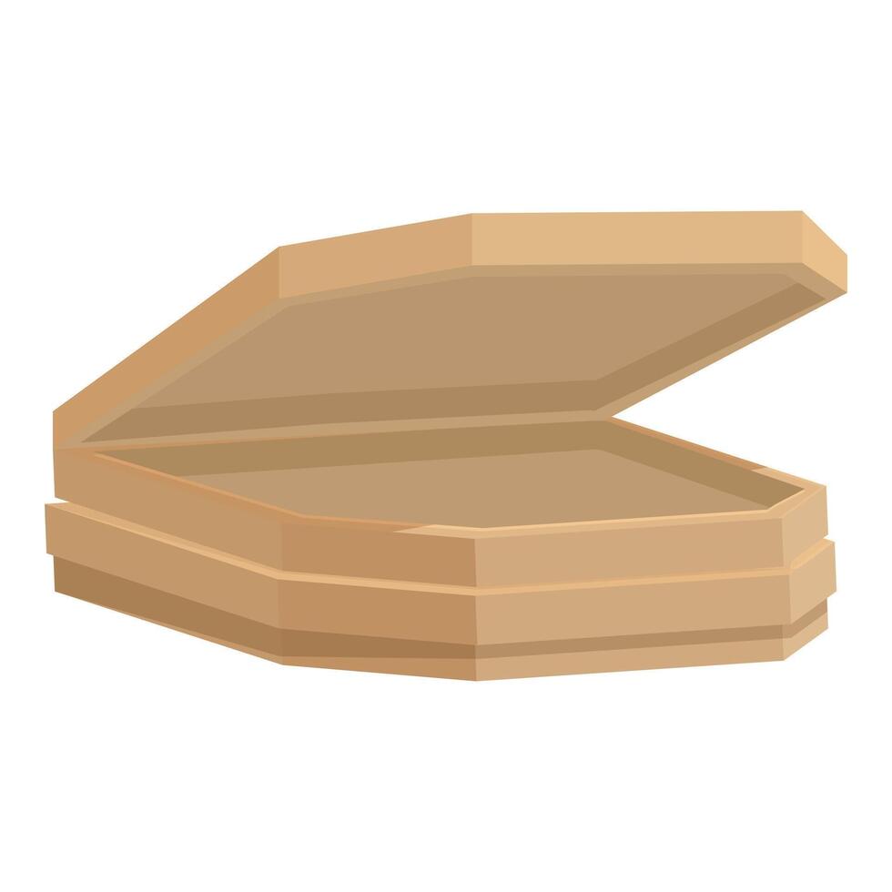 Empty wooden coffin standing open with lid raised vector
