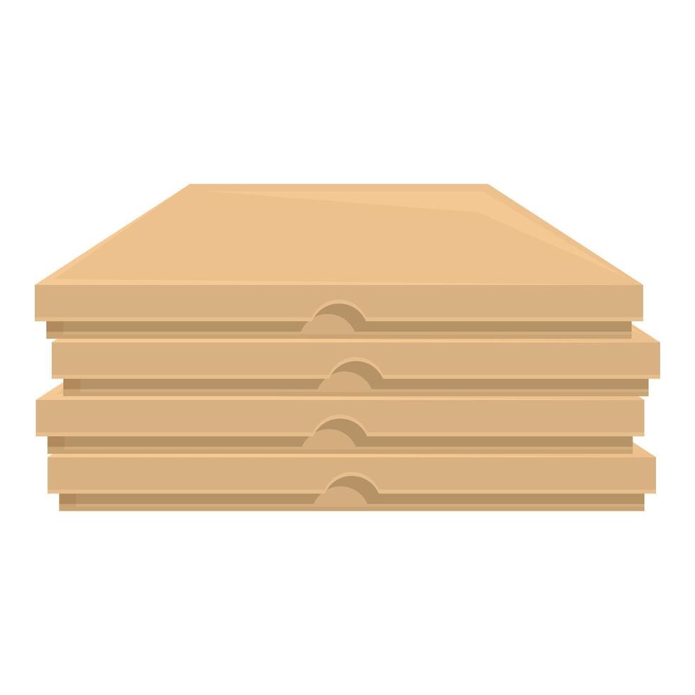 Stack of cardboard pizza boxes for delivery service vector