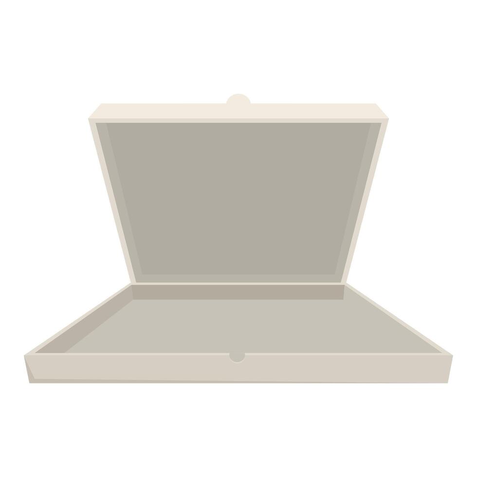 Empty pizza cardboard box opened up on white background vector
