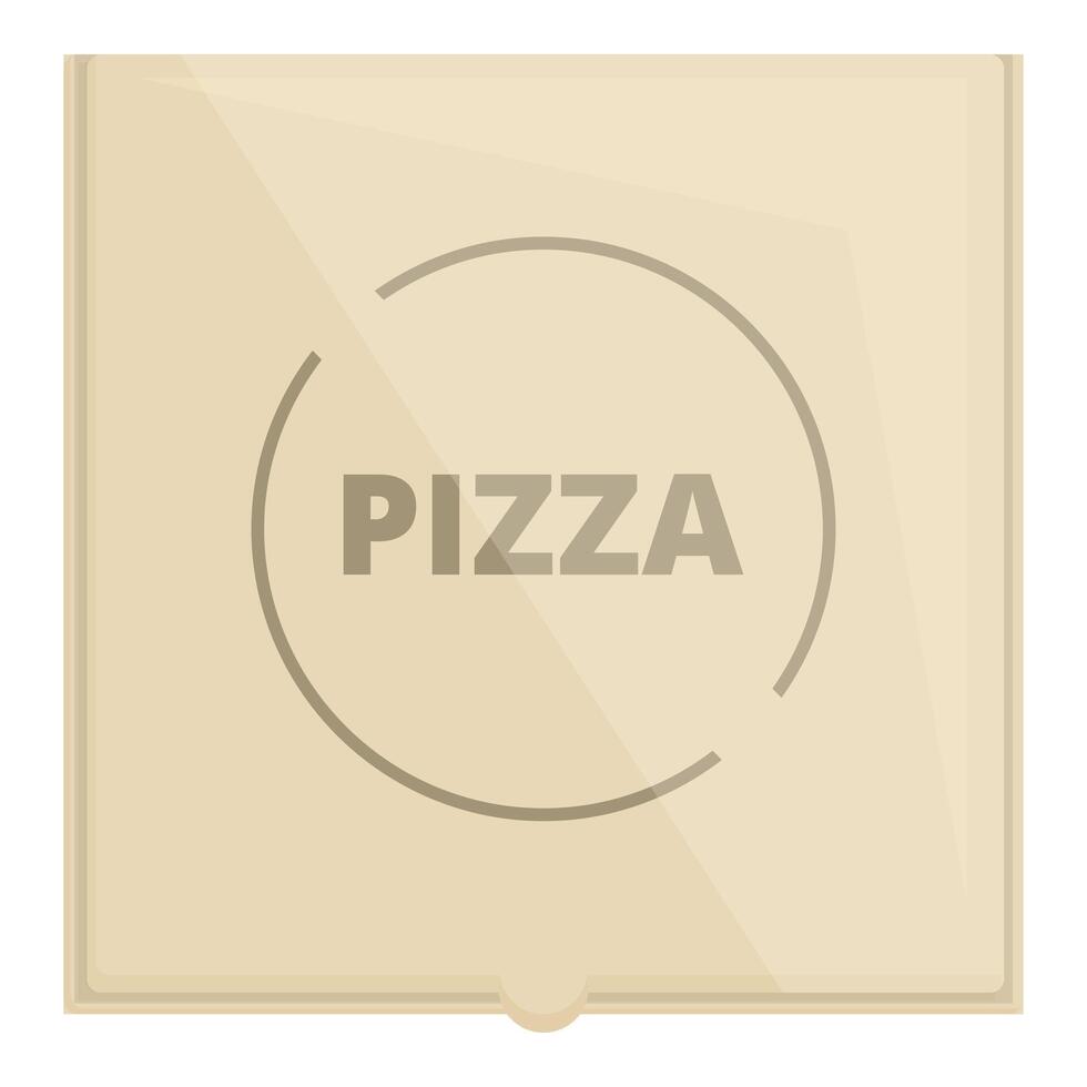 Closed cardboard pizza box with logo on top is waiting to be delivered vector