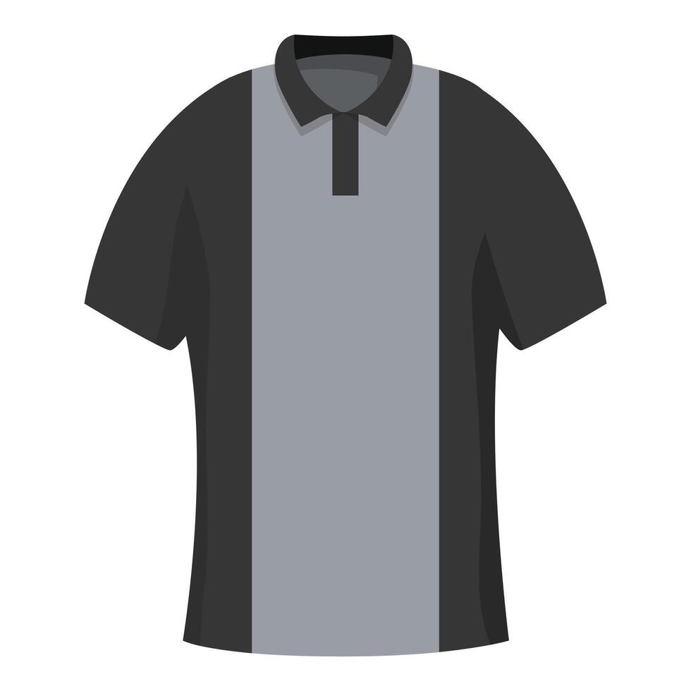 Black and grey polo shirt showing front view vector
