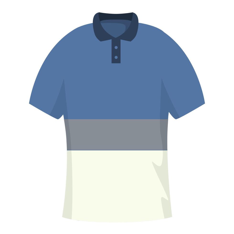 Blue, grey, and white short sleeve polo shirt featuring a three stripe design vector