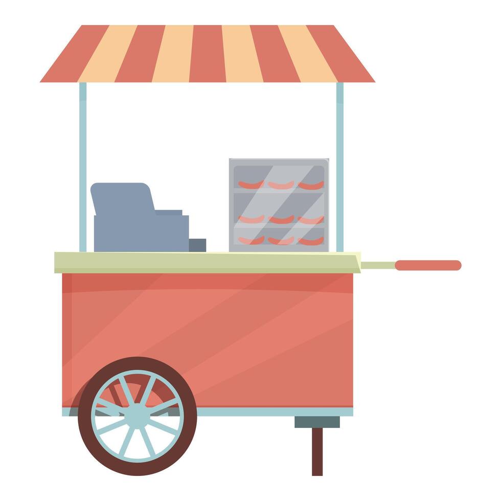 Classic mobile hot dog stand waiting for customers vector