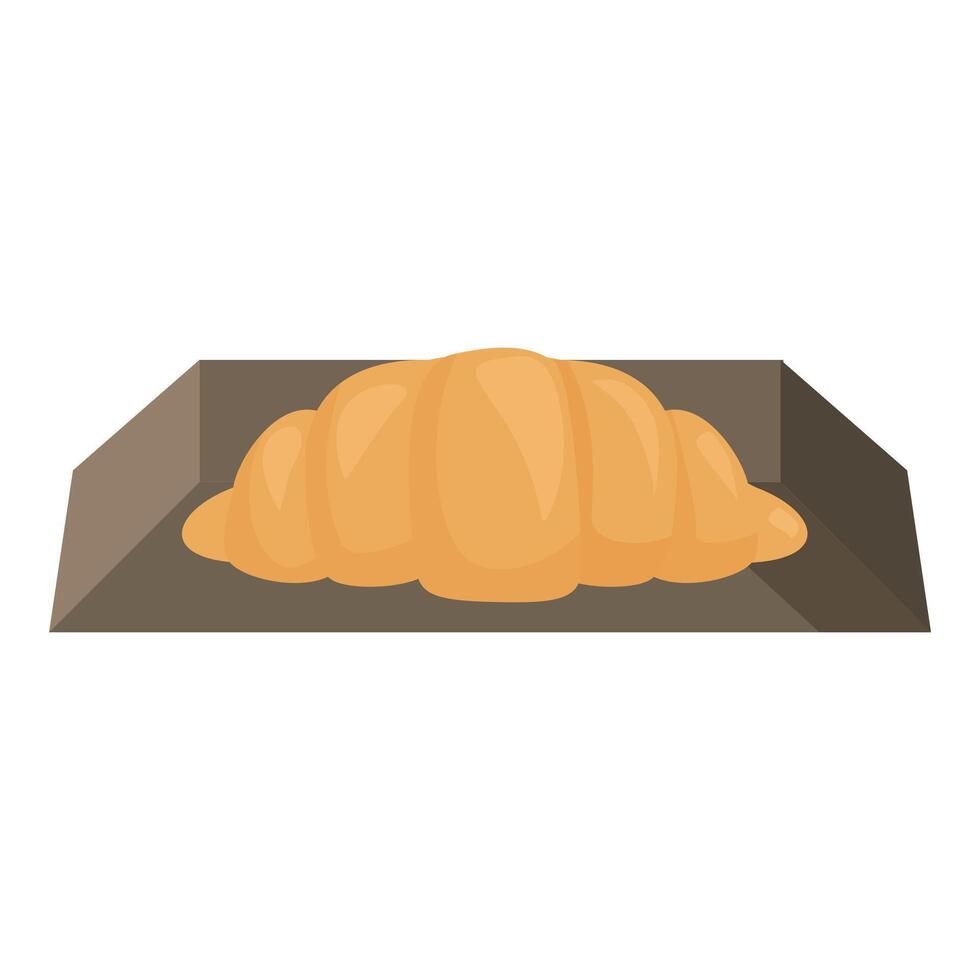 Freshly baked croissant resting on a tray, a delicious breakfast treat vector