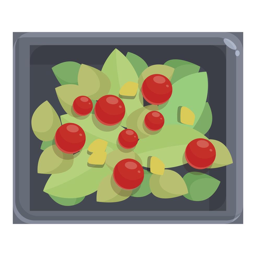 Baking tray with tomatoes and basil leaves ready to cook vector