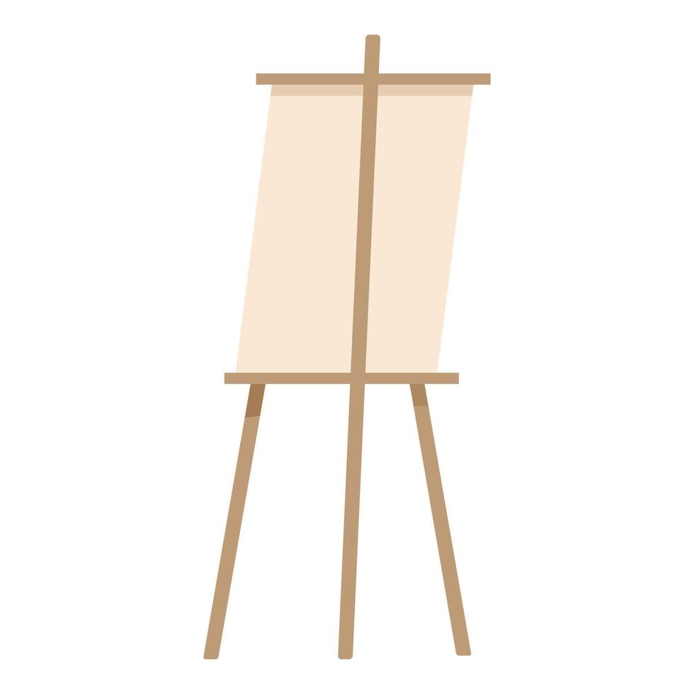 Wooden easel with blank canvas standing in an art studio vector