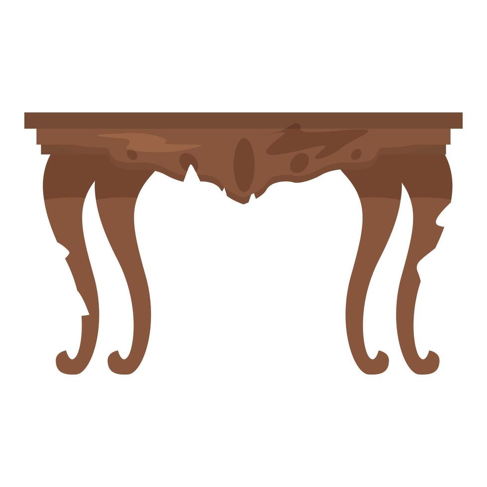 Old broken wooden table showing damage from woodworm vector