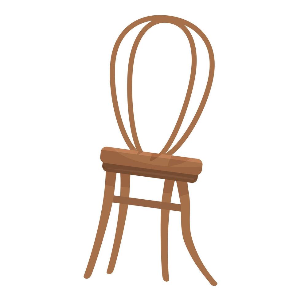 Wooden chair standing on four legs with rounded back vector