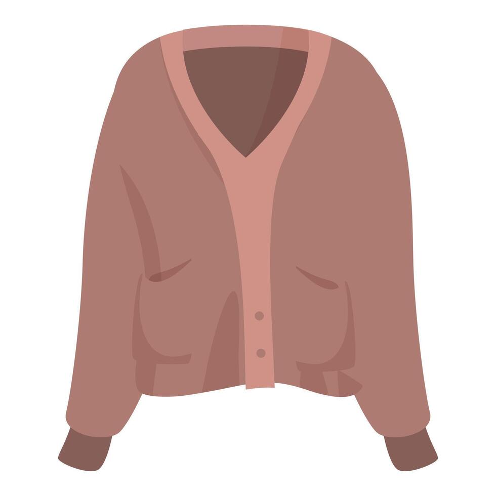 Pink cardigan with buttons and pockets for cold weather vector