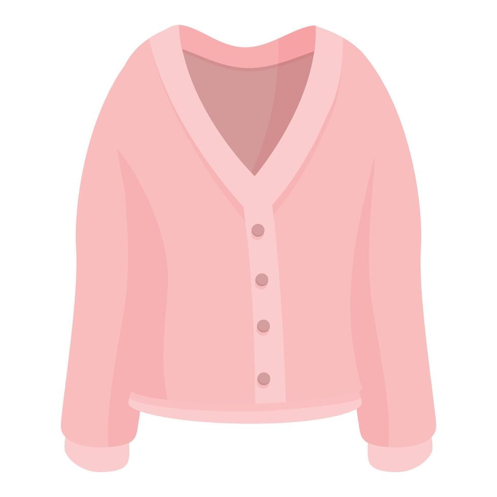 Pink cardigan with buttons showing cozy style vector