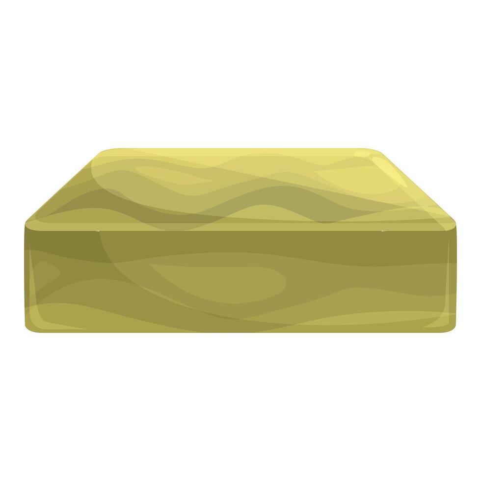 Big square butter block sitting on countertop vector
