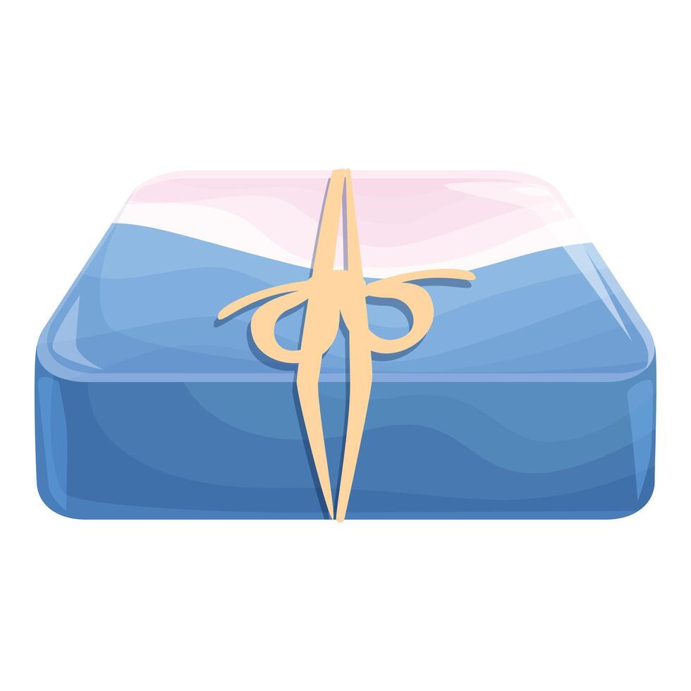 Blue and pink soap with string wrapped around it vector