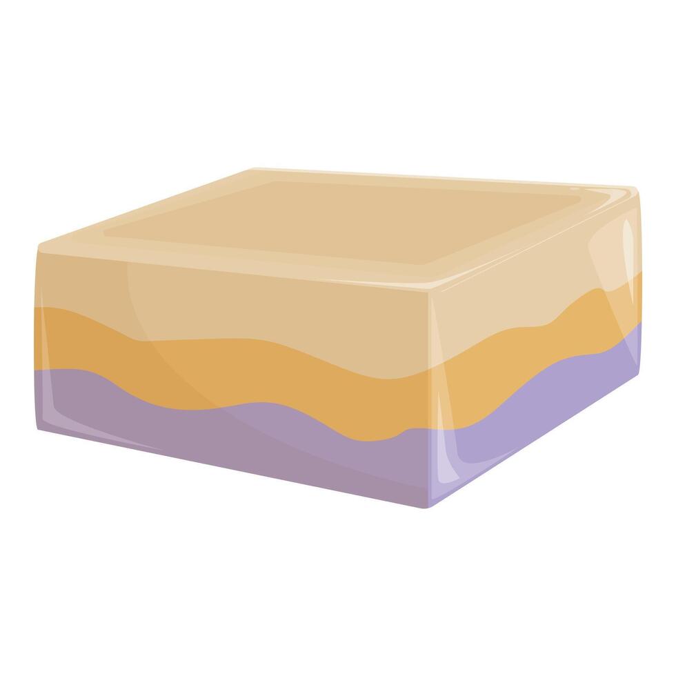 Multicolored layered soap bar showing hygiene and cleanliness vector