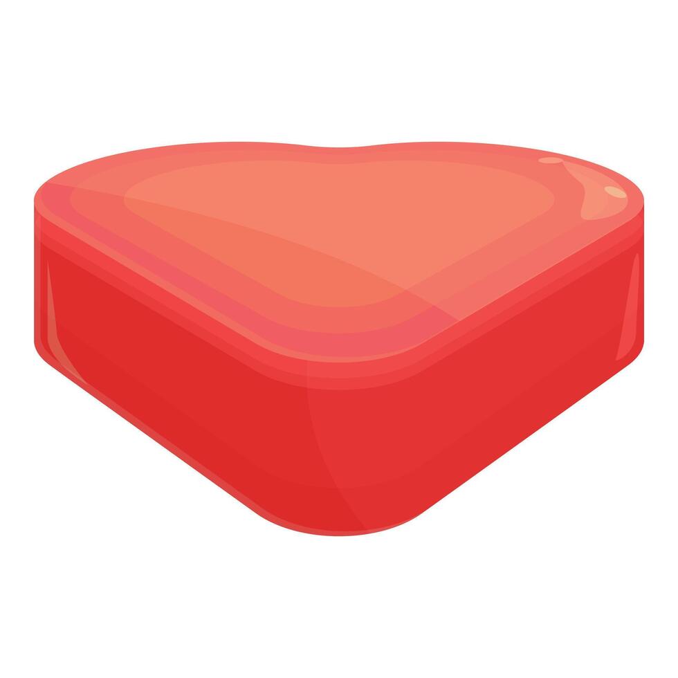 Red heart shaped box closed representing love and valentine's day vector