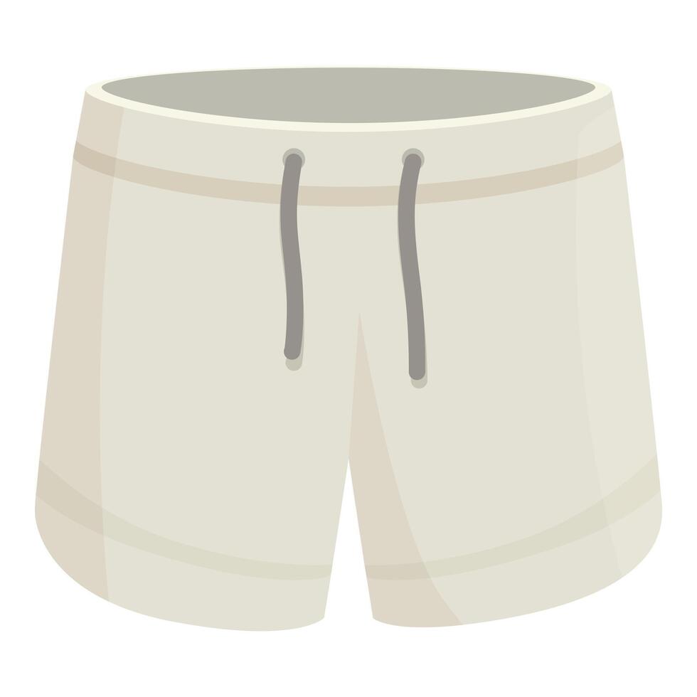 White sport shorts with drawstrings isolated on white background vector