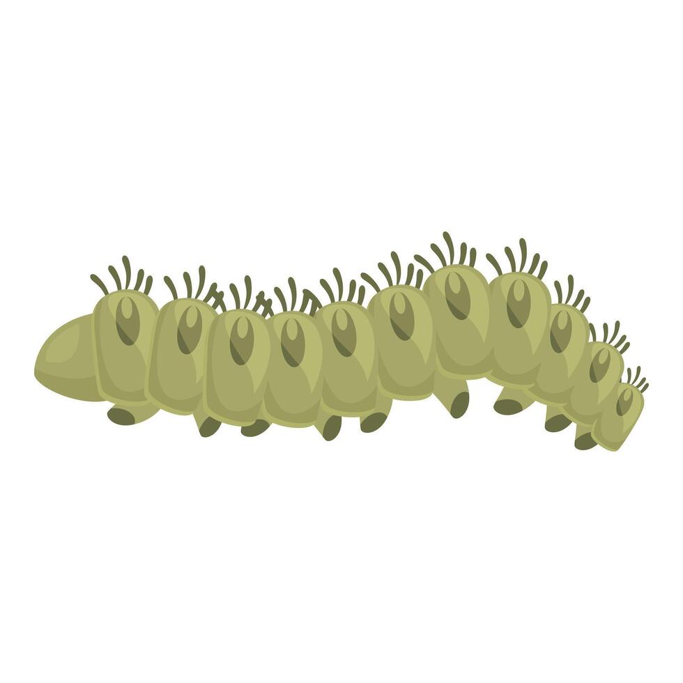 Green caterpillar crawling on white background vector