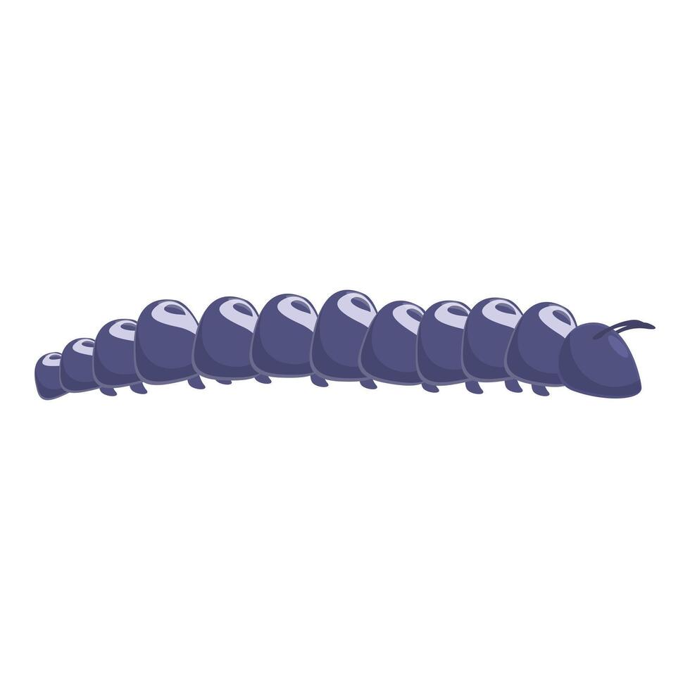 Blue caterpillar crawling in side view illustration vector