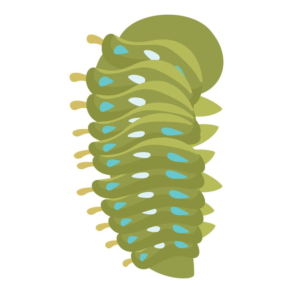 Green caterpillar crawling on a white background vector