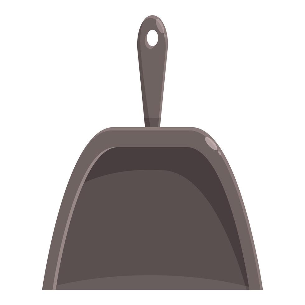 Empty metal dustpan standing upright for cleaning vector