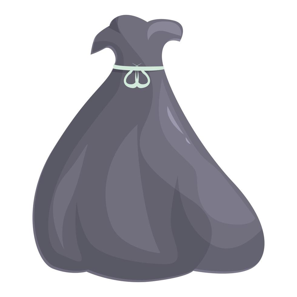 Full trash bag tied with rope waiting for garbage truck vector