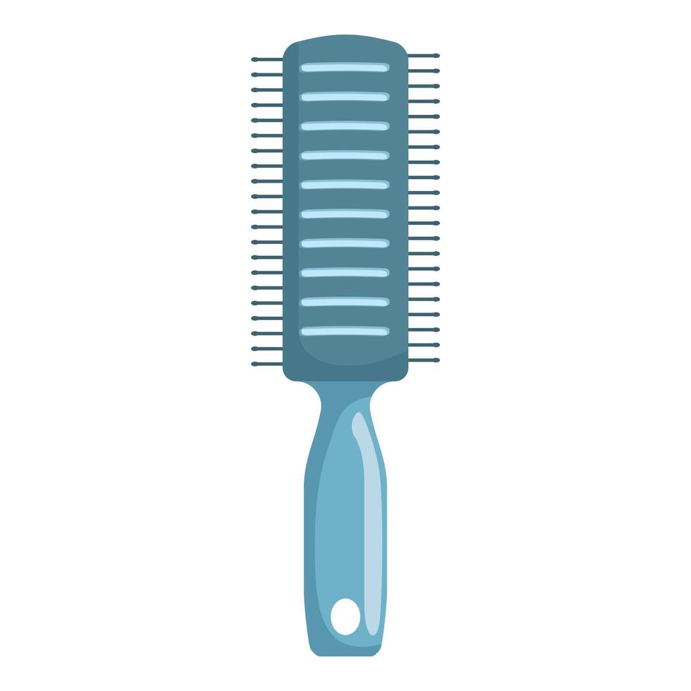 Blue plastic hairbrush with handle for styling vector