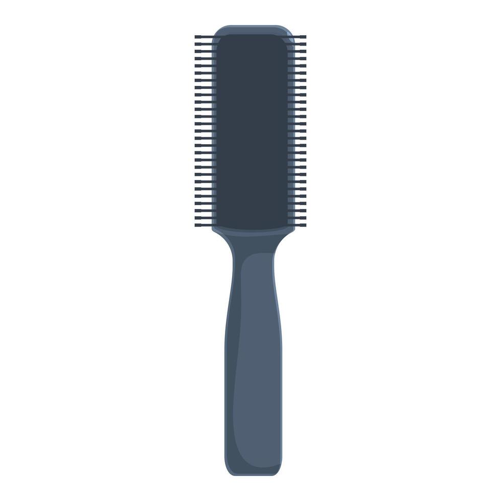 Black plastic hairbrush with a handle for styling hair vector
